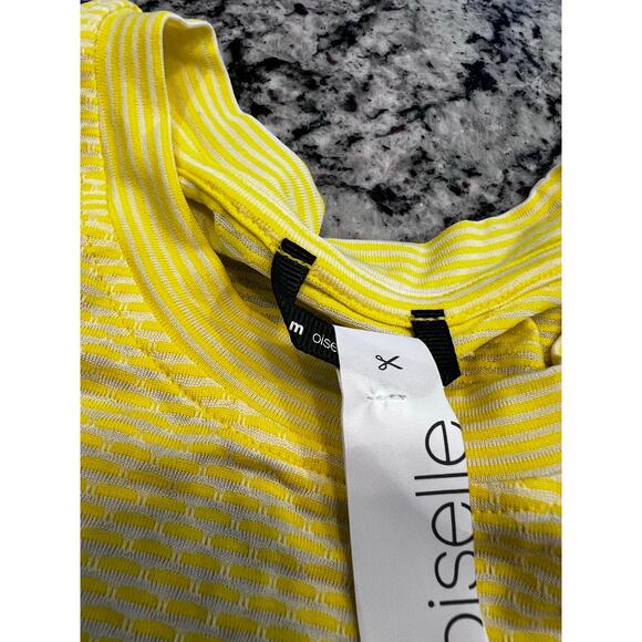 Oiselle women’s top size M yellow and white - Picture 8 of 12
